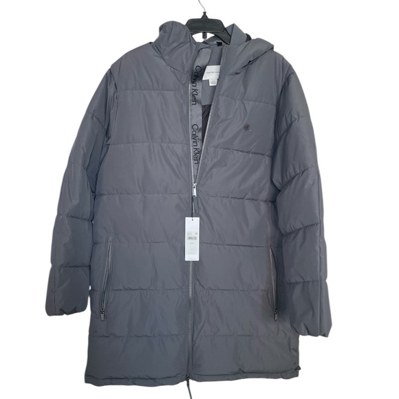 Calvin Klein Heavyweight Hooded Long Puffer Coat sz M - Picture 1 of 13